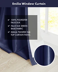 Madison Park Emilia Twist Tab Lined Window Curtain Panel, 50"W x 120"L