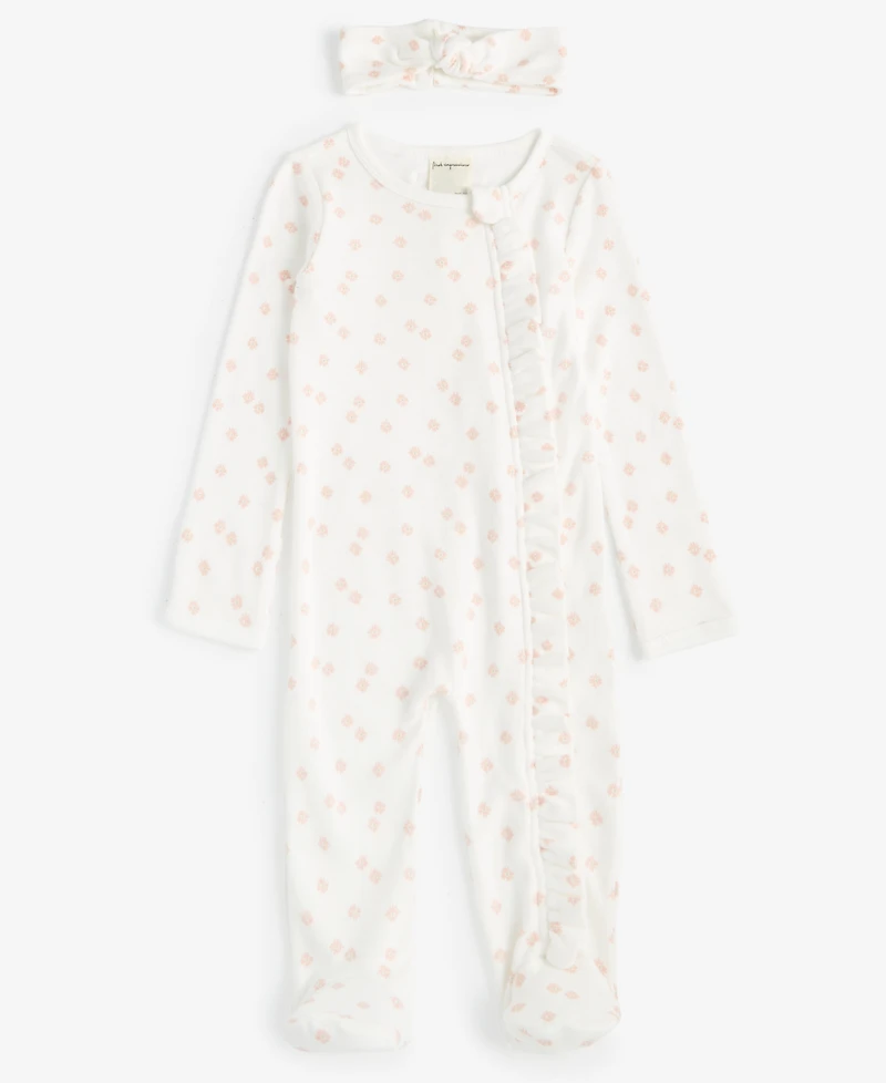 Baby Girls Secret Garden Cotton Printed Coverall Set, Exclusively at Macy's