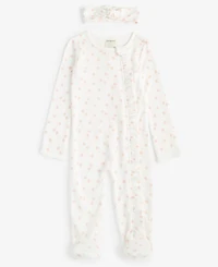 Baby Girls Secret Garden Cotton Printed Coverall Set, Exclusively at Macy's