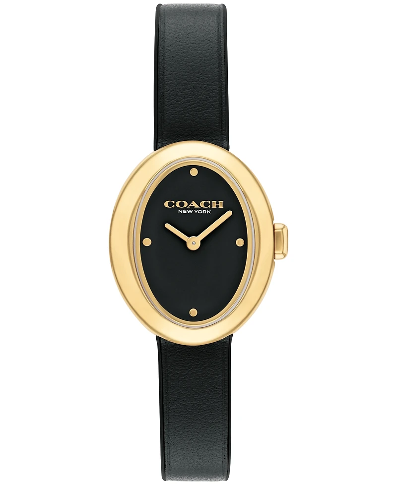 Coach Women's Sammy Black Leather Watch 22.5mm