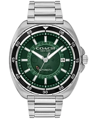 Coach Men's Automatic Silver Charter Stainless Steel Watch 44.5mm