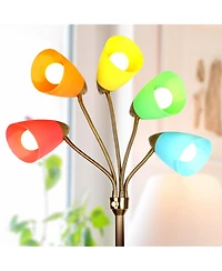 Medusa 74" Led 5-Light Floor Lamp with Interchangeable Shades