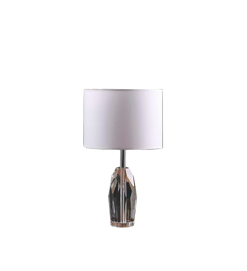 Streamdale 19" Dodecahedron Solid Crystal Prism Table Lamp In Chrome Silver