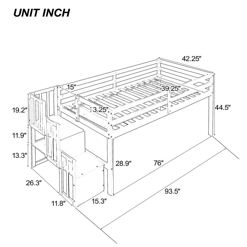 Streamdale Loft Bed With Staircase