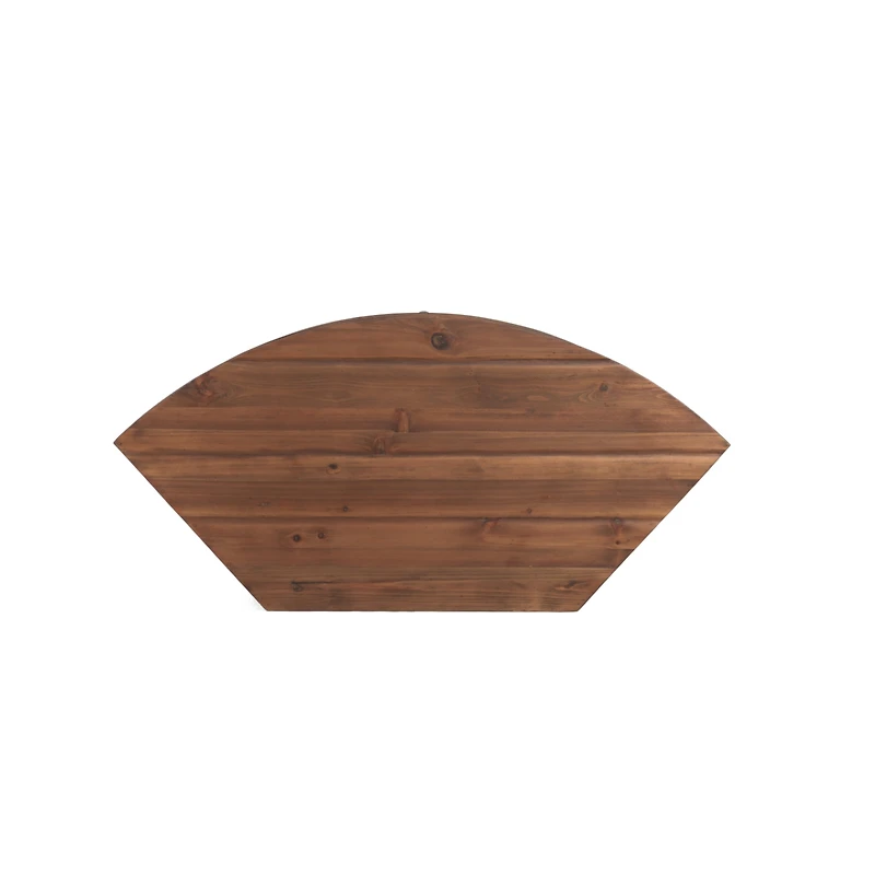 Streamdale Furniture Fan Shaped Reclaimed Wood Corner Media Table For Living Room Wise Use Your Space