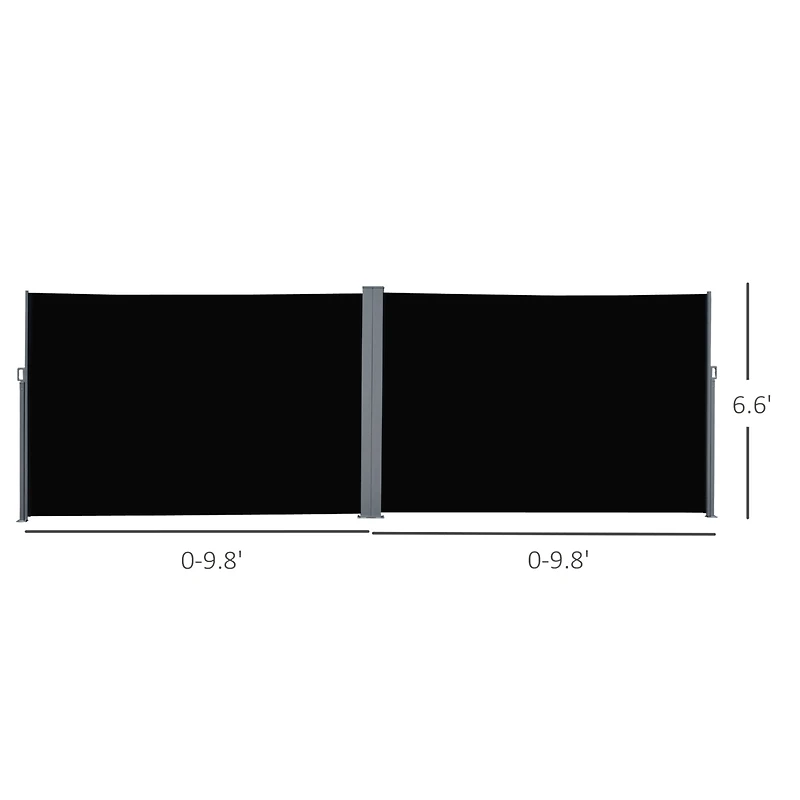 Double-Sided Retractable Patio Screen Awning for Privacy and Elegance