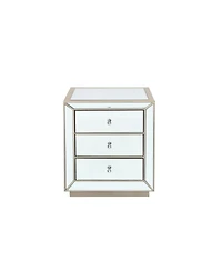 Streamdale Furniture Pearl Silver Mirrored 3-Drawer Cabinet