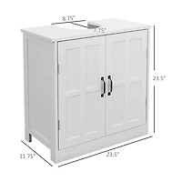 Kleankin Bathroom Sink Cabinet, Pedestal Sink Cabinet with Adjustable Shelf, White