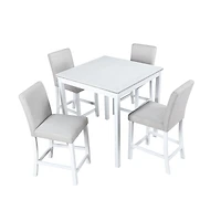 Streamdale Furniture Elegant Wooden Counter Height Dining Set with Upholstered Chairs