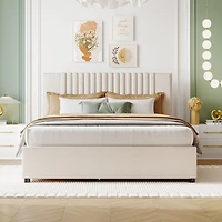 Streamdale Queen Platform Bed with 2 Drawers and Trundle