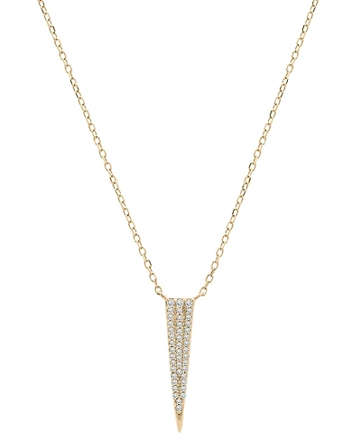 Diamond Pave Spike Pendant Necklace (1/10 ct. t.w.) in 10k Yellow or White Gold, 15" + 2" extender, Created for Macy's