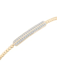 Diamond Bar Cuff Bangle Bracelet (1/5 ct. t.w.) 14k Gold-Plated Sterling Silver or Silver, Created for Macy's