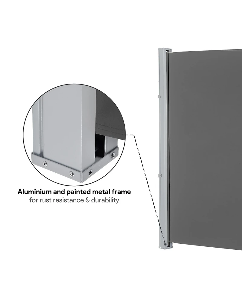 119x71 In Outdoor Retractable Side Awning Folding Privacy Screen Divider Garden