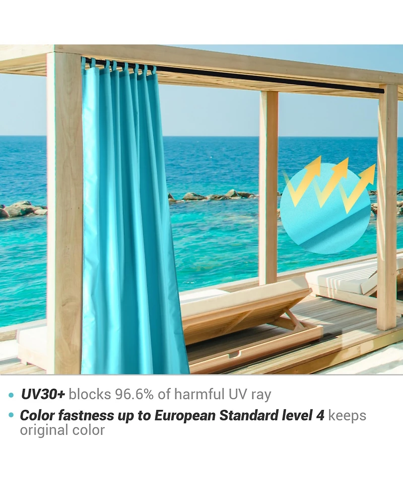 54"x96" Outdoor Privacy Curtain Tab Top Drape UV30+ Pergola Porch Garden Pack