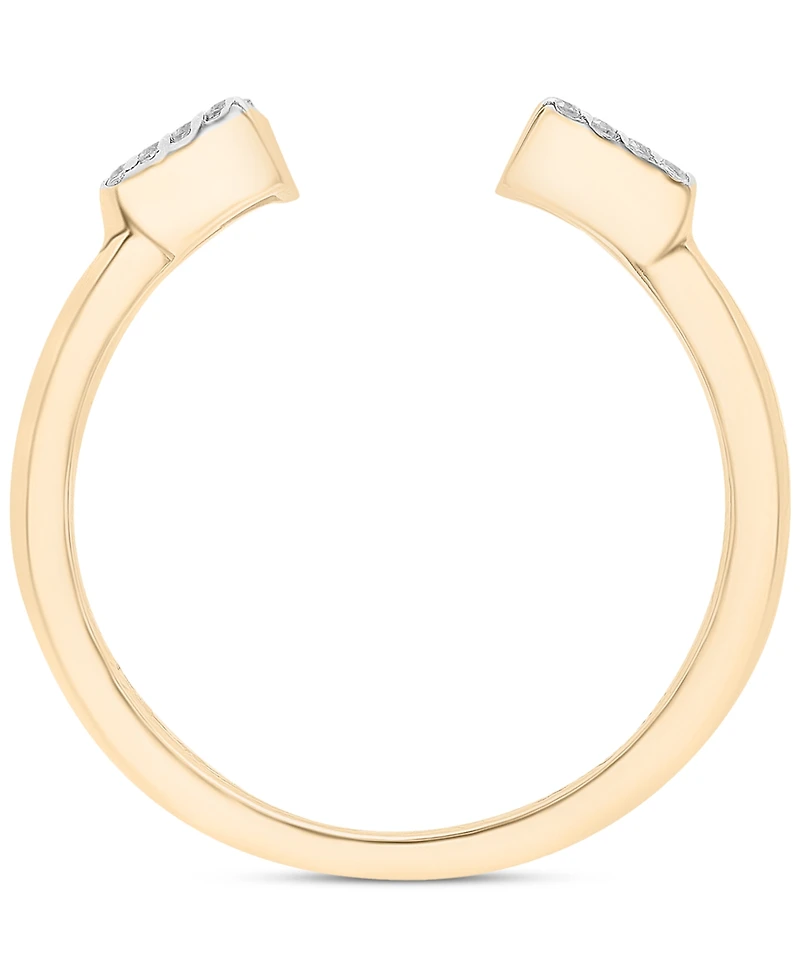 Diamond Triangle Cluster Cuff Ring (1/6 ct. t.w.) 10k Gold or White Gold, Created for Macy's