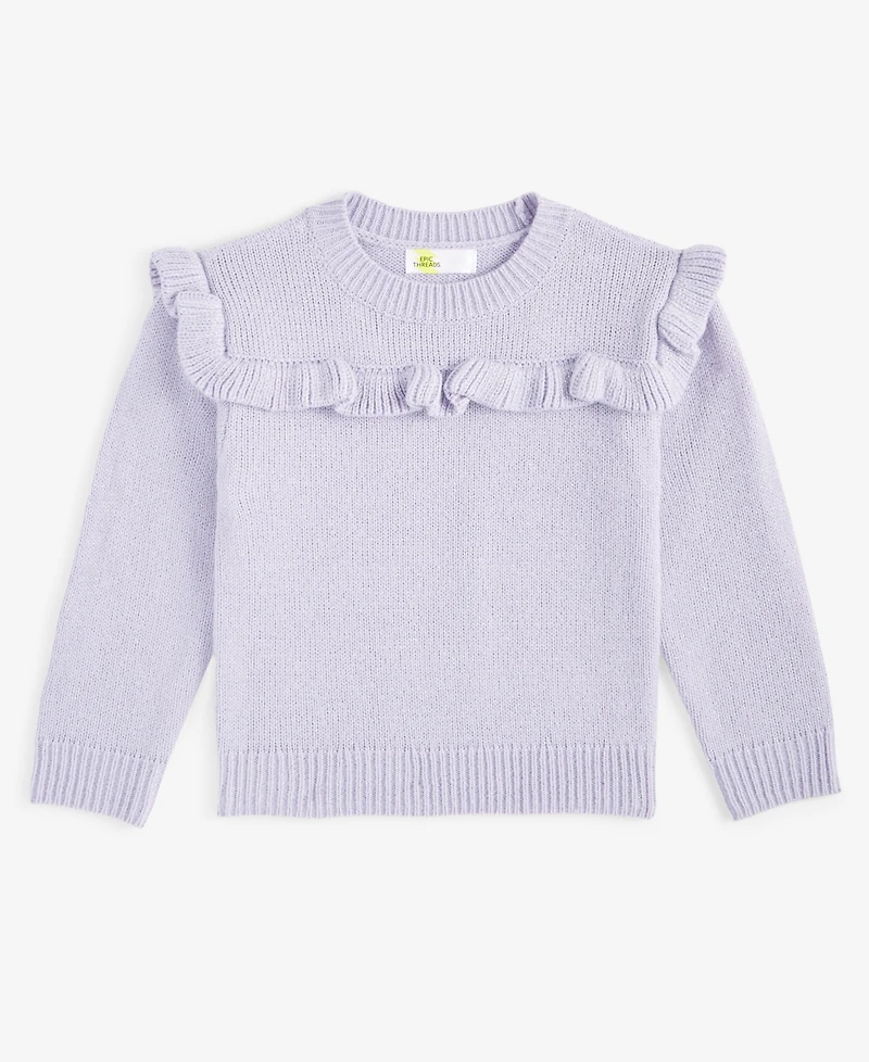 Epic Threads Toddler Girls Ruffled Metallic Sweater, Created for Macy's