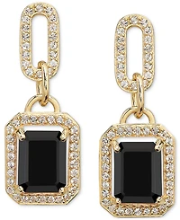 Amethyst (4-3/8 ct. t.w.) & White Topaz (1-1/6 Framed Dangle Drop Earrings 14k Gold-Plated Sterling Silver (Also Sky Blue Topaz, Onyx