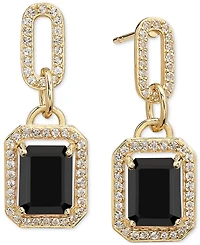 Amethyst (4-3/8 ct. t.w.) & White Topaz (1-1/6 Framed Dangle Drop Earrings 14k Gold-Plated Sterling Silver (Also Sky Blue Topaz, Onyx