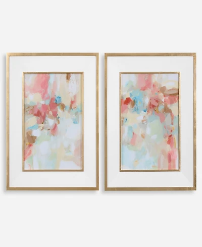 Uttermost A Touch of Blush and Rosewood Fences Framed Prints