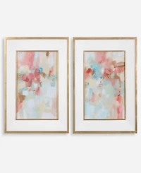 Uttermost A Touch of Blush and Rosewood Fences Framed Prints