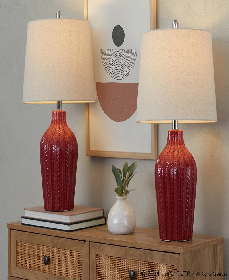 Lumisource Rockwell 24" Contemporary Ceramic - Set of 2 Table Lamp