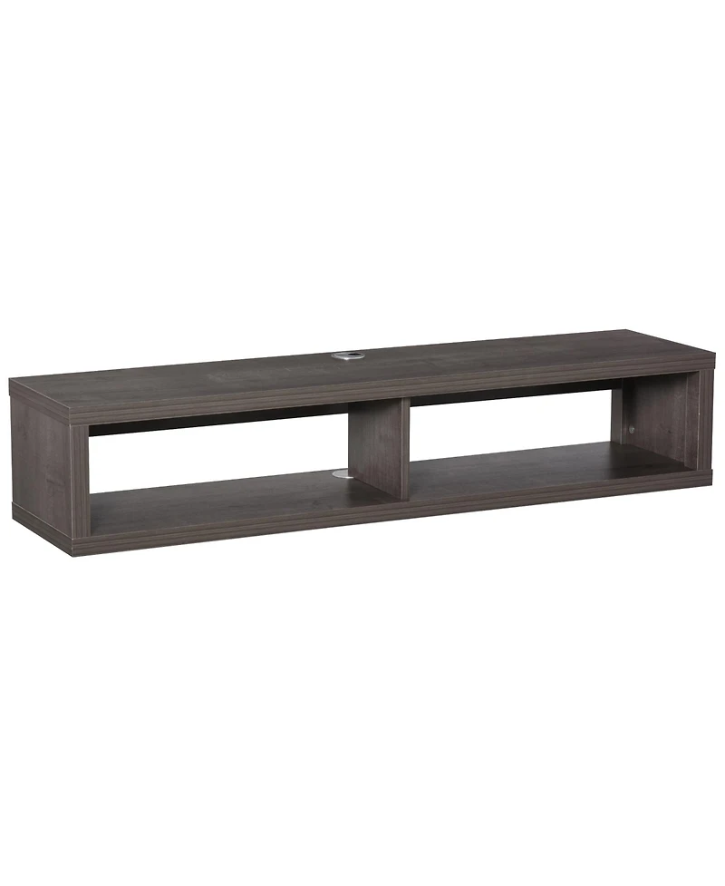 Homcom Wall Mounted Media Console Floating Storage for Living Room, Dark