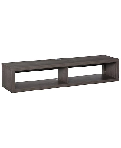 Homcom Wall Mounted Media Console Floating Storage for Living Room, Dark