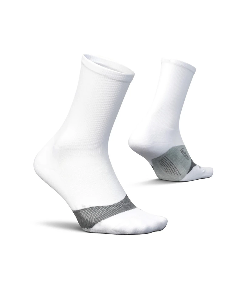 Feetures Men's Elite Light Cushion Mini Crew Sock - Sport Sock with Targeted Compression - Large