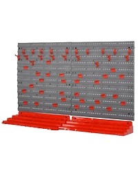 Durhand 54 Piece Pegboard and Shelf Tool Organizer Wall Mounted Garage Storage
