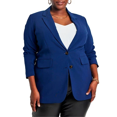 Eloquii Women's Plus The 365 Semi Stretch Two Button Blazer