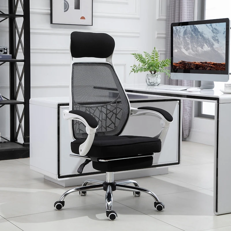 Vinsetto 360° High Back Computer Adjusting Height Recliner Chair w/ Footrest