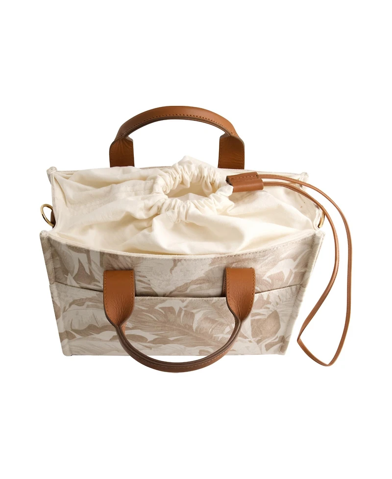 Tommy Bahama Leather Trim Medium Floral Tote