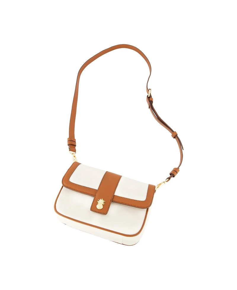 Solid Canvas Flap with Double leather stap.