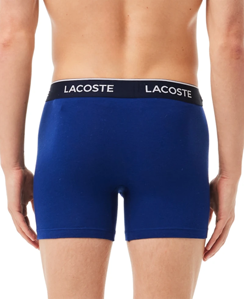 Lacoste Men's 3-Pack Regular Fit Logo Waistband Boxer Briefs