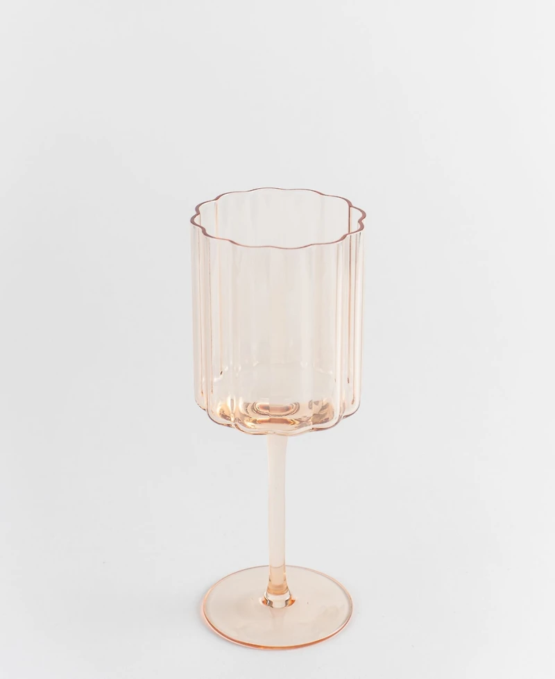 Jeanne Fitz Scalloped Rim Fluted Wine Glass, Set of 4