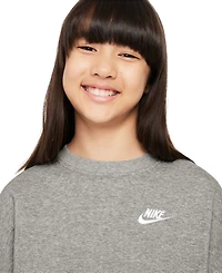 Nike Big Girls Sportswear Club Fleece Crewneck Sweatshirt