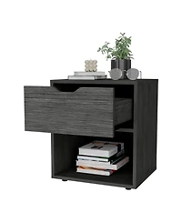 Fm Furniture Elliott Nightstand with Elegant Drawer and Open Shelf