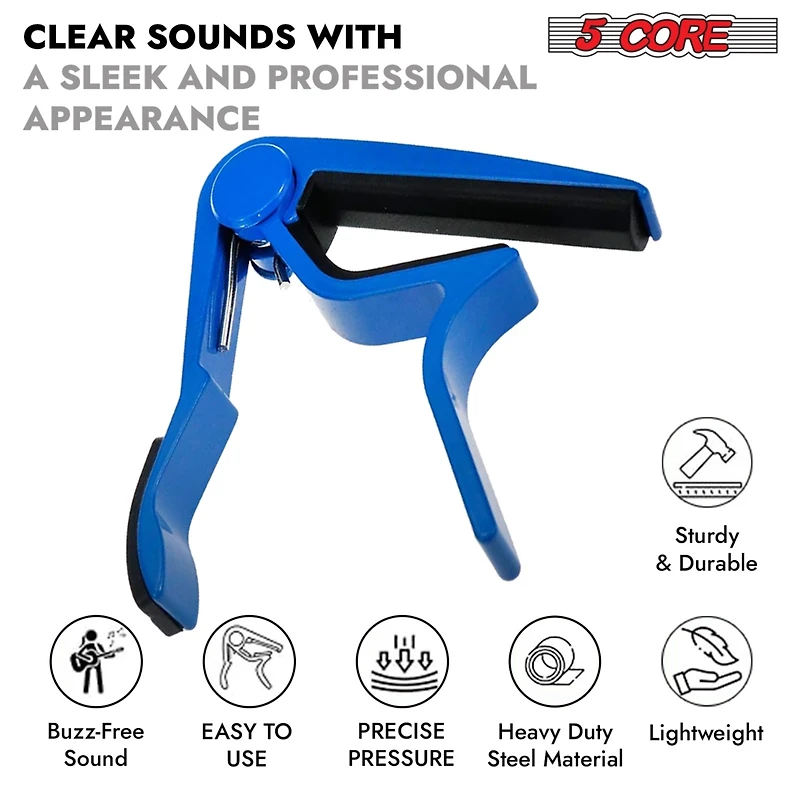 5Core Capo Acoustic Electric Guitar 6 String Kapo Clip For Banjo Mandolin Ukulele