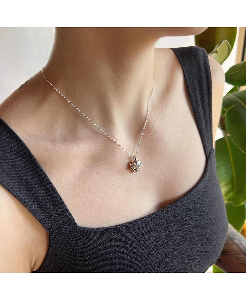 Wise Heart Charm Necklace Silver