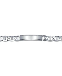 Bling Jewelry Bar Name Plated identification Id Bracelet 10MM Marine Mariner Chain Link 250 Gauge .925 Sterling Silver Made Italy
