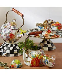 Mackenzie-Childs White Flower Market 2-Qt. Tea Kettle
