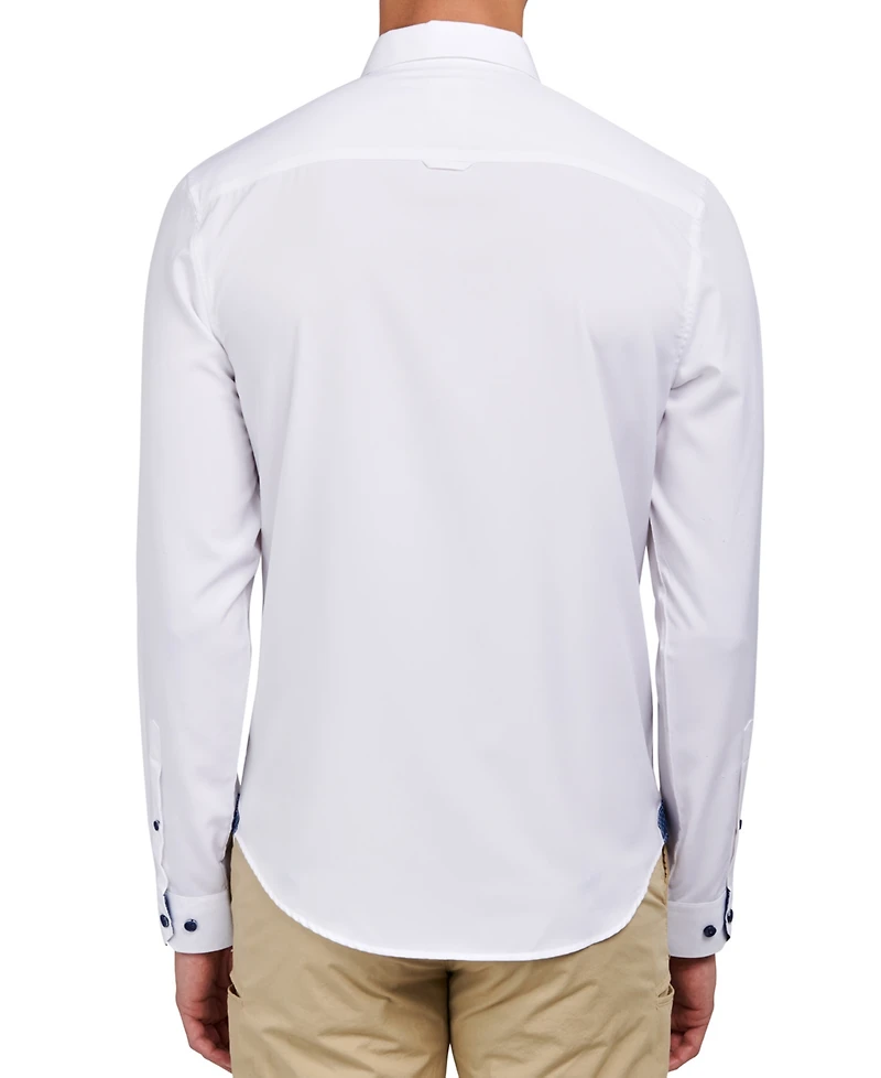 Brooklyn Brigade Men's Dante Non-Iron Performance Stretch Moisture-Wicking Solid Button-Down Shirt