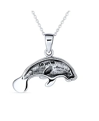 Bling Jewelry Hawaiian Nautical Sea Lover Vacation Honeymoon Sea Cow Ocean Marine Life Manatees Pendant Necklace Sterling Silver