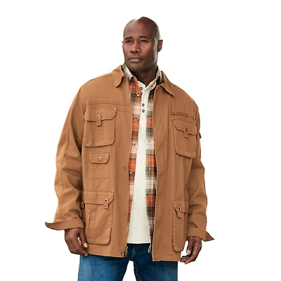 Boulder Creek Big & Tall by KingSize 9 Pocket Twill Utility Jacket