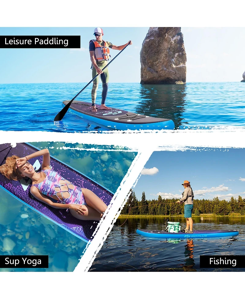 Costway Inflatable Stand Up Paddle Board Surfboard W/Bag Aluminum Paddle