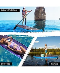 Costway Inflatable Stand Up Paddle Board Surfboard W/Bag Aluminum Paddle