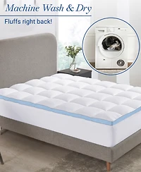 Extra Thick Cooling Mattress Topper Full Size, Plush Pillow-Top Full Mattress Topper by California Design Den