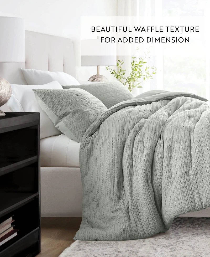ienjoy Home Waffle Textured 2-Piece Comforter Set, Twin/Twin Xl
