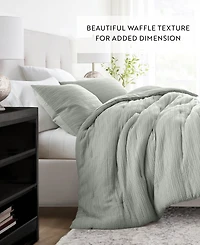 ienjoy Home Waffle Textured 2-Piece Comforter Set, Twin/Twin Xl