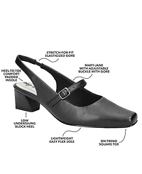 Easy Street Women's Cameo Square Toe Slingback Pumps